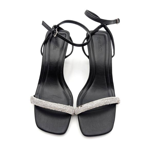 Open Edit Taytum Ankle Strap Sandal Open Toe Women's Black Size US7M EU37.5 - Picture 15 of 16